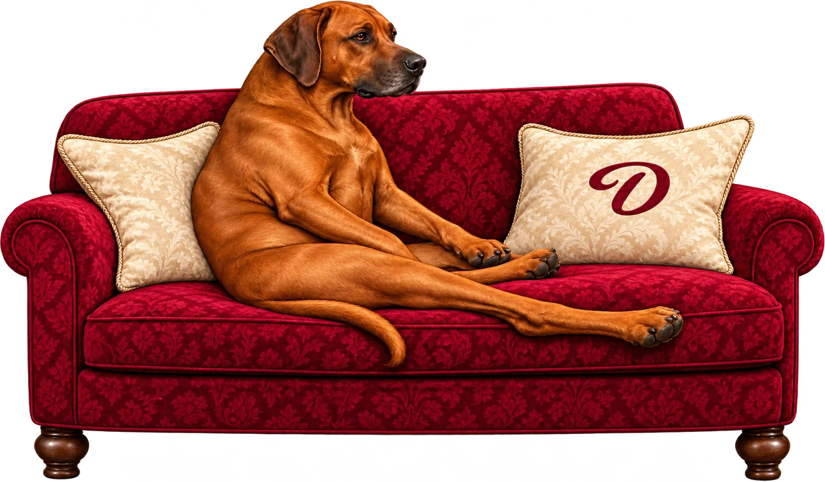 Madu liegt entspannt auf einem Sofa